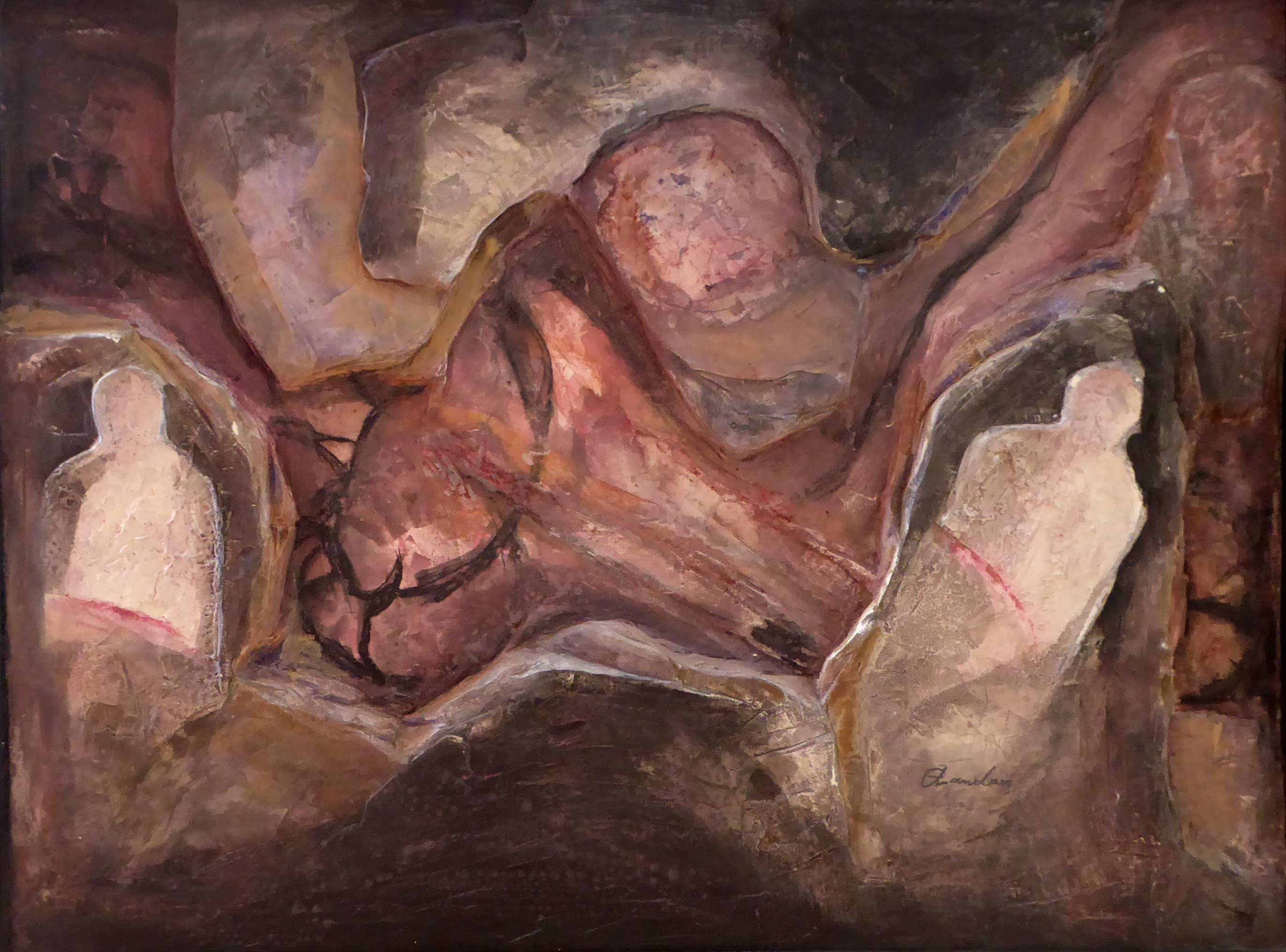 "Nichts Neues" Relief Gips, Acryl 80x60 cm